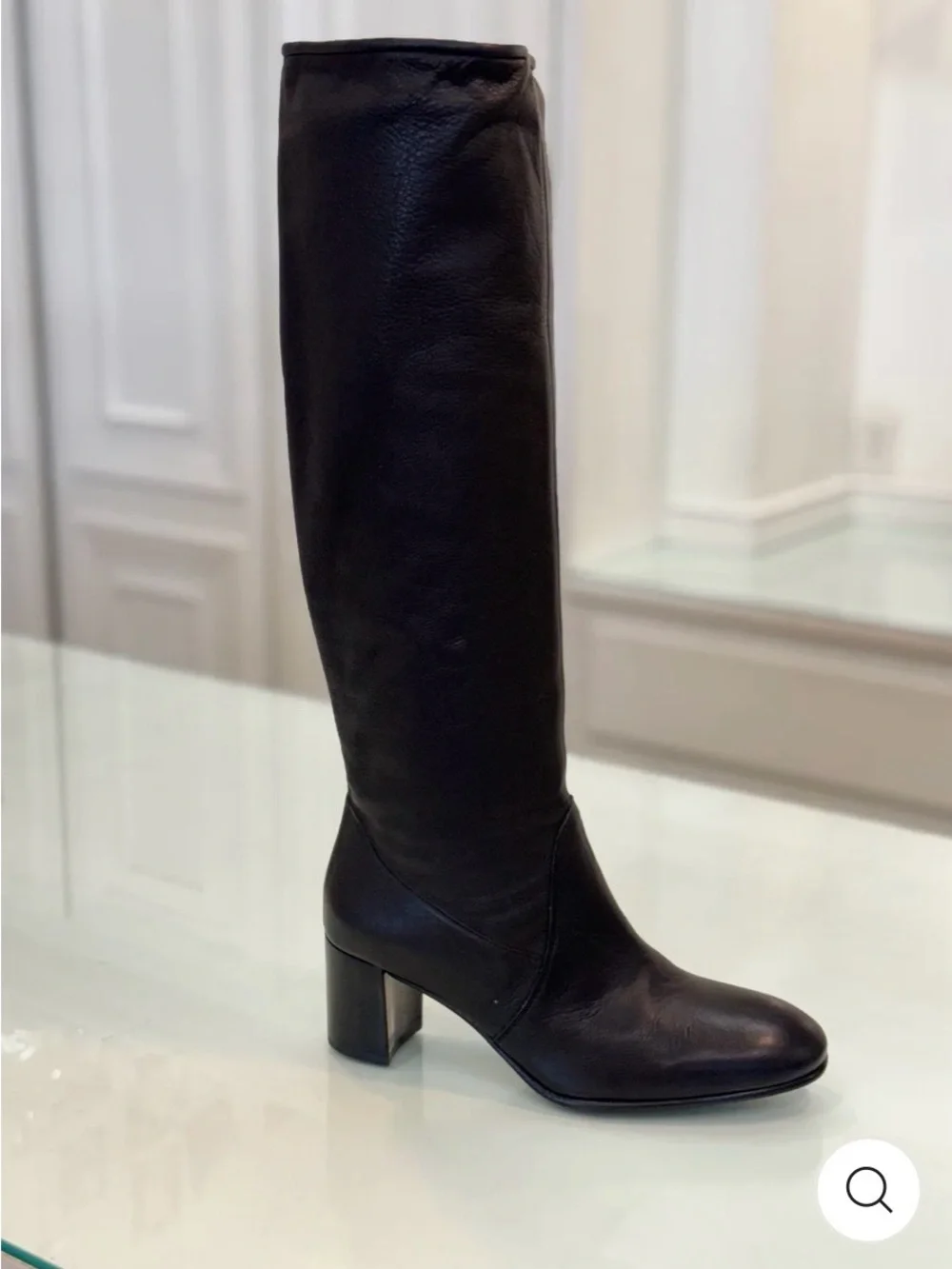 PEDRO GARCIA - Xantia Tall Midi Slouch Leather Boots in Black size 39 box fresh